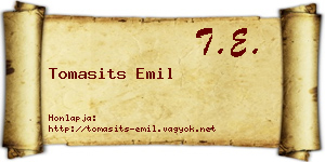 Tomasits Emil névjegykártya