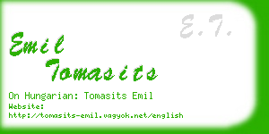 emil tomasits business card